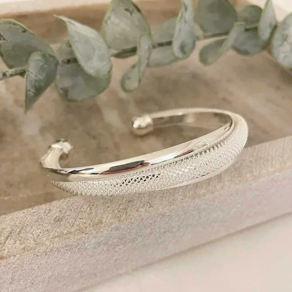 925 Sterling Silver Cuff Bracelet Large Statement Bracelet Silver Cuff Bangle